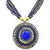 muccasacra Royal Blue Stone Show Stopper Hand crafted Medallion Brass Necklace