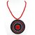 muccasacra Funky Indian Hand Crafted Maroon Stone with Red Dori Necklace