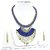 muccasacra Blue Trendy Fabric Spike Necklace with ball shaped Earrings length - 11 inch