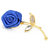 Verceys Handmade Polyester Blue Rose Golden Leaf Lapel Men Brooch Boutonniere Tuxedo Pin Suit Wedding Corsage