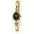 HWT Black Oval  Dail Gold Plated Watch for Womens