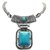 muccasacra Elegant Silver amp Turquoise, Rectangle Pendent choker