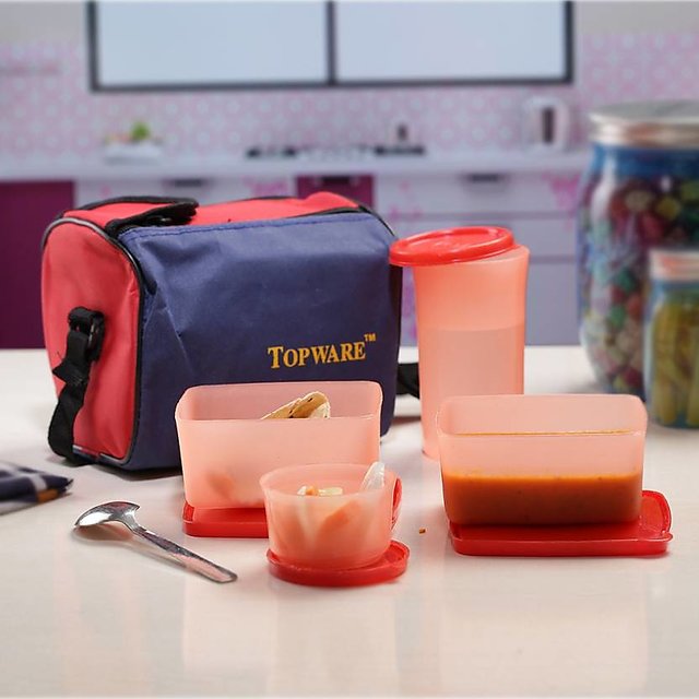 Buy Topware Lunch Box - 4 Containers with bag Online @ ₹299 from ShopClues