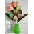 Mushroom Led Night Lamp With Green Pot Orange Roses with Automatic Color changing  Power Saving Sensors