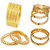 Jewels Kafe Designer Golden Bangles Combo Set of 12