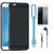 Motorola Moto E4 Silicon Anti Slip Back Cover with Tempered Glass, Earphones and USB LED Light