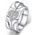 SILVERISH 92.5 Silver Couple Band Platinum Plated Silver Ring Set SCBR10-P