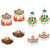 4 Pair of Afghani Earring with Fabric Tassel Combo by Sparkling Jewellery