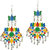 4 Pair of Afghani Earring with Fabric Tassel Combo by Sparkling Jewellery