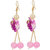 Be You Pretty Pink Color Beads  Kundan Balls Rhodium Plated Brass Flower Design Earrings  Necklace Set for Women