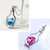 Oviya Rhodium Plated Valantine Combo Of Solitaire Pink And Blue Crystal Hea 