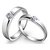 SILVERISH 92.5 Silver Couple Band Platinum Plated Silver Ring Set SCBR18-P