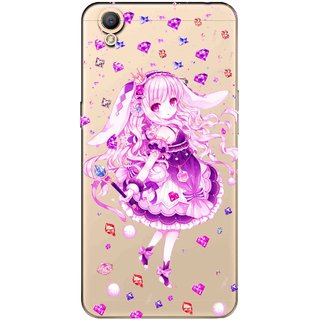 Snooky Printed Diamond Girl Mobile Back Cover of Oppo A37 - Multicolour