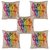 Kartik Multicolor jute fabric Digital Bird print cushion cover 12X12 (set of 5)
