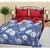 Zain Cotton Double Bed Sheet with 2 Pillow Covers, Red And Blue Polka Pattern