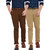 Van Galis Fashion wear Dark brown And Light Brown Trousers For Men Pack Of - 2