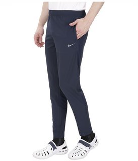 nike navy polyester lycra trackpants