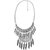 The Jewelbox Tribal Bohemian Afghan Leaf Statement Grey Crystal Antique Oxidized Silver Long Necklace Chain Girls Women