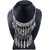 The Jewelbox Tribal Bohemian Afghan Leaf Statement Grey Crystal Antique Oxidized Silver Long Necklace Chain Girls Women