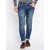 S.Premium Men's Stretchable Slim Fit Mid Rise Whisker Blue Jeans