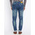 S.Premium Men's Stretchable Slim Fit Mid Rise Whisker Blue Jeans