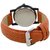 TRUE COLORS Round Dail Brown Synthetic StrapMens Quartz Watch For Men