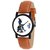 TRUE COLORS Round Dail Brown Synthetic StrapMens Quartz Watch For Men