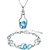 Oviya Rhodium Plated Valentine Collection Combo of Bottle Heart Pendant and Heart Link Bracelet with crystal stones CO21