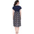 Vixenwrap Navy Blue Printed A-Line Maternity Gown