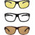 Zyaden Multicolour UV Protection Wrap-around Sunglasses (Pack of 3)
