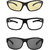 Zyaden Multicolour UV Protection Wrap-around Sunglasses (Pack of 3)