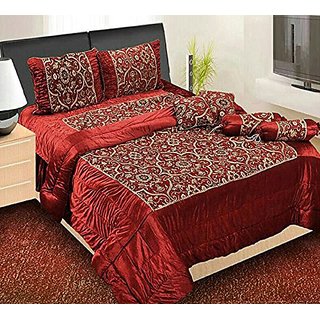 The Intellect Bazaar 7 Pc Chenille Luxury Designer Wedding The Intellect Bazaar 7 Pc Chenille Luxury Designer Wedding Bedding Set With Filled Cushions And Bolsters