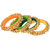 Loops N Knots  Multi-Colour Fashion Jewellery Ghungroo Bangle Set For Girls Women-Traditional Wear Bangle Set Of 4