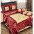 The Intellect Bazaar 7 Pc Satin Luxury Designer Wedding Bedding Set With Filled Cushions and Bolsters