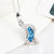 Oviya Rhodium Plated Valentine Collection Designer Solitaire Crystal Pendant PS2101618RBlu
