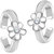 Oviya Rhodium Plated Delicate Flower Toe Rings with Crystal Stones for girls and women TR2101007RWhi