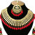 Finekraft Meena Kundan Beautiful Gold Plated Party Wear Red Pearls Designer Choker Necklace Jewelry Set