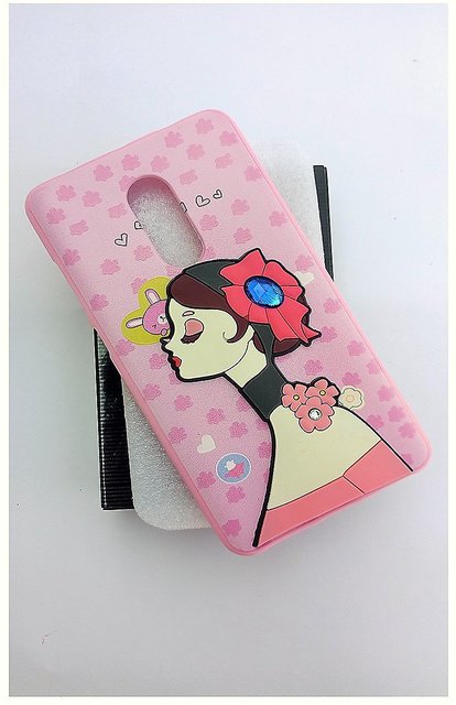 Buy Redmi Note 4 Back Cover-Pink Awesome Design Cute Cartoon New  Painting-Soft Silicone Phone Case Cover-With Tempered Glass Online @ ₹400  from ShopClues