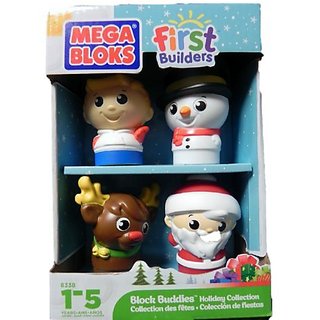 Mega Bloks First Builders Block Buddies Holiday Reindeer Santa Snowman Prince 