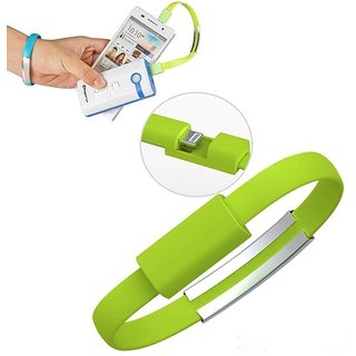 ECS Power Bank Charger Micro Usb Data Cable Band Short Flat Cable Bracelet Compatible For Syska Economy 100 10000mAH Power Bank Pack Of 1 Pcs Colors May Vary available at ShopClues for Rs.220