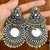Aabhu Afghani Designer Vintage Oxidised German Silver Tribal Hoop Dangler Hanging Mirror Chandbali Earring Antique Jewellery for Girls  Women