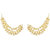 JewelMaze Brown Austrian Stone Gold Plated Pearl Kan Chain Earrings-AAA3809