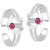 Oviya Rhodium Plated Dazzling Pink Solitaire Toe Rings with Crystal Stones for girls and women TR2101010RPin
