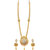 JewelMaze Gold Plated White Austrian Stone Long Haram Necklace Set-AAA3888