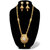JewelMaze Gold Plated White Austrian Stone Long Haram Necklace Set-AAA3888