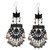 Sparkle Fashion Oxidized Silver Afghani Tribal Dangler Hook Chandbali Earrings for Girls and Women