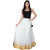 Klick2Style Women's Georgette White and Golden Skirt