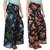 Klick2Style Women's Georgette Black-Black and Red Palazzo (Pack of 2)