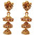 JewelMaze Austrian Stone Gold Plated Jhumki Kan Chain Earrings-AAA2243