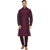 Hangup Mens Purple Plain Kurta Pyjama